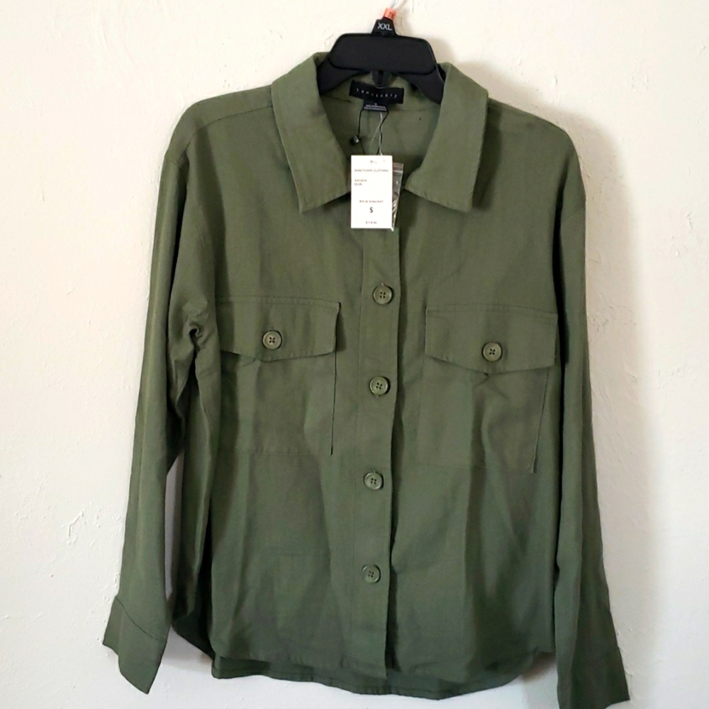 Sanctuary linen button down, new!